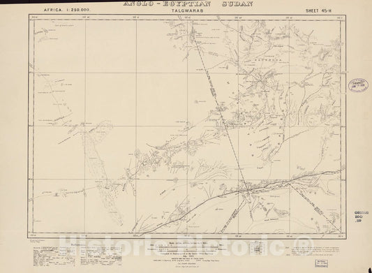 Historic 1909 Map - Sudan 1:250,000 - Talgwarab Sheet 45-H Sep 1922 - Anglo-Egyptian Sudan