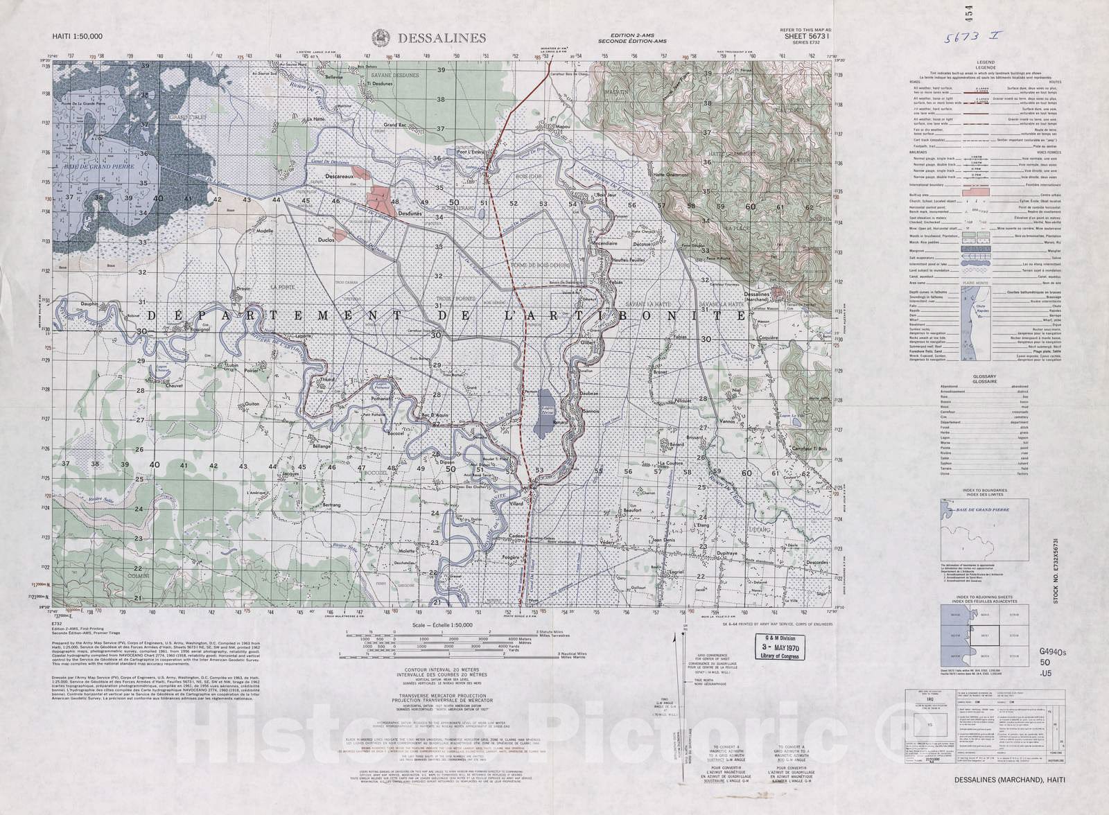 Historic 1948 Map - Haiti 1:50,000. - Dessalines, Sheet 5673 I - 2 ed.