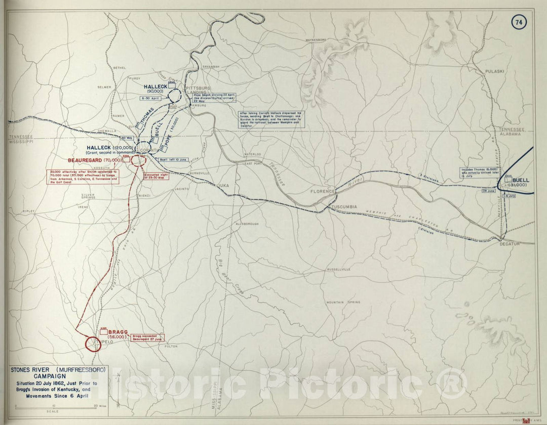 Historic 1956 Map - Atlas to accompany Steele's American campaigns - American Civil War: Peninsular Campaign, 1862 4
