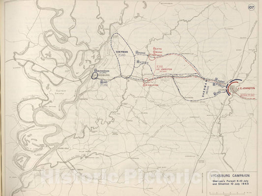 Historic 1962 Map - The West Point Atlas of The Civil War - Vicksburg Campaign, Battle of Corinth, October 1862