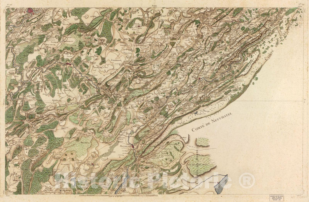 Historic 1756 Map - Carte de France - Image 152 of Copy 2
