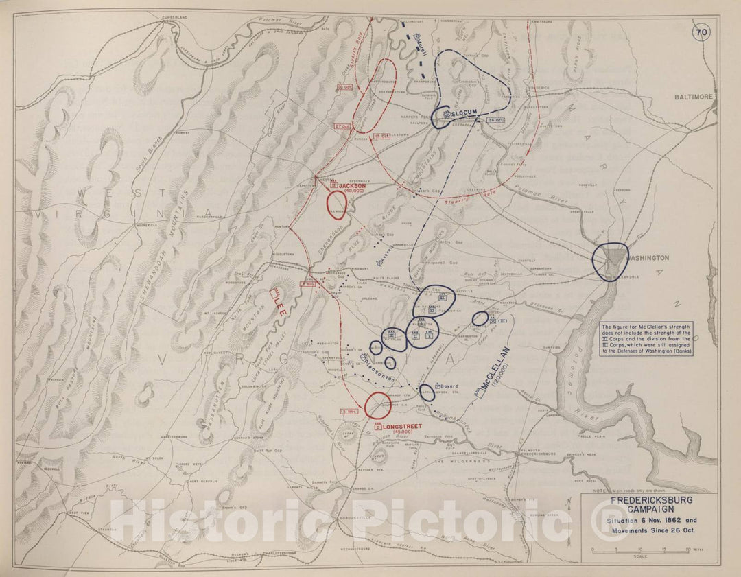 Historic 1959 Map - The West Point Atlas of American Wars - Chancellorsville Campaign, April 1863