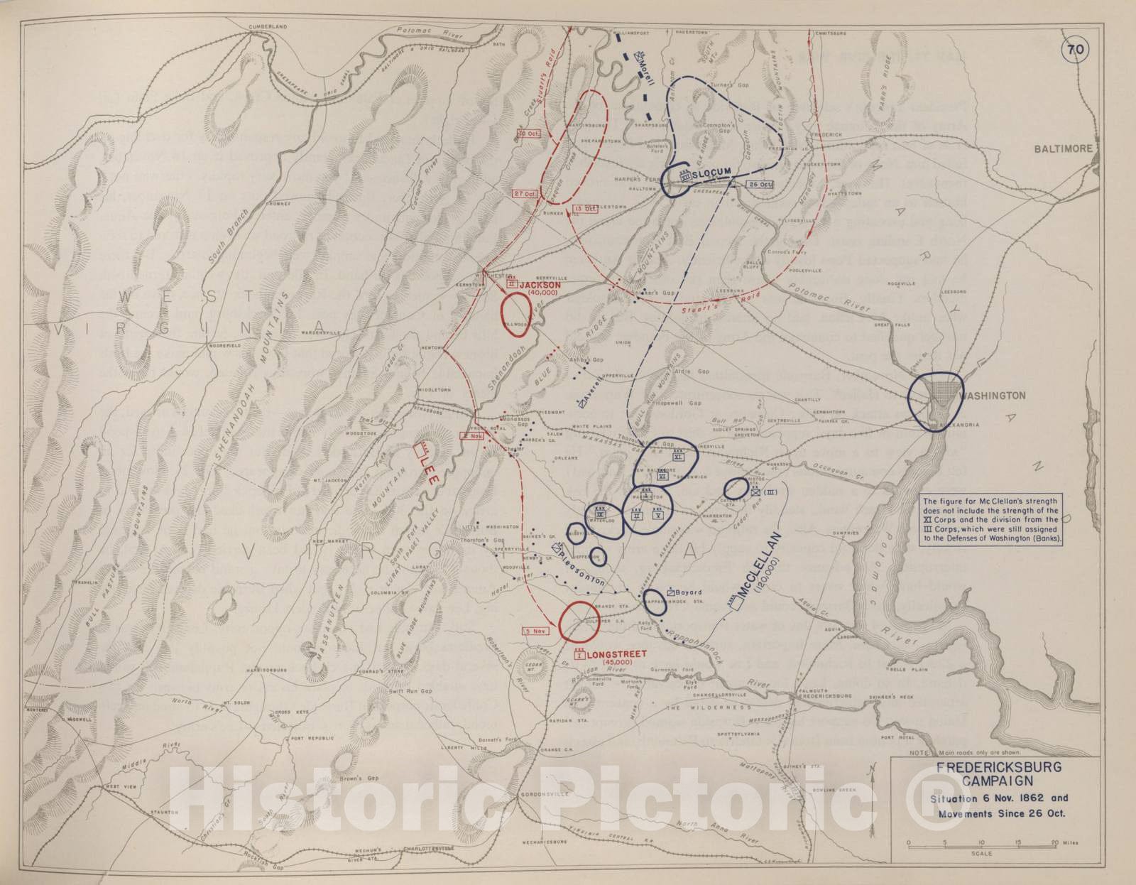 Historic 1959 Map - The West Point Atlas of American Wars - Chancellorsville Campaign, April 1863
