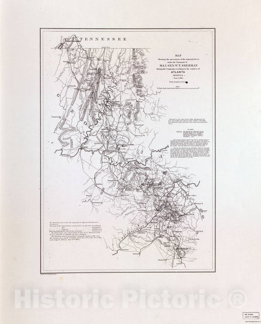 Historic 1961 Map - Selected Civil War maps - Atlanta, Showing Operations Under Maj. Gen'rl W.T. Sherman, Sept. 1, 1864 - Civil War maps