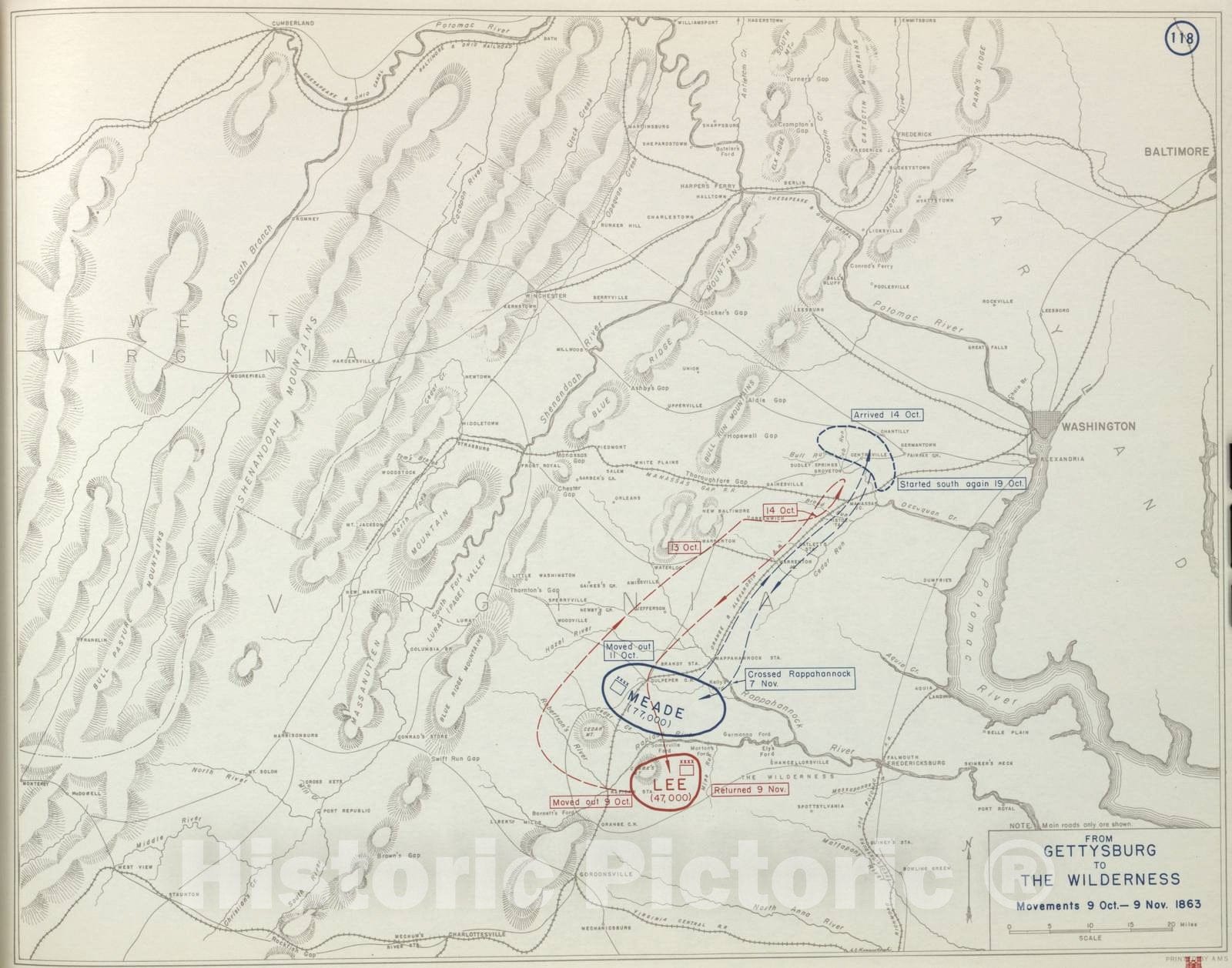 Historic 1956 Map - Atlas to accompany Steele's American campaigns - American Civil War: Peninsular Campaign, 1862 4
