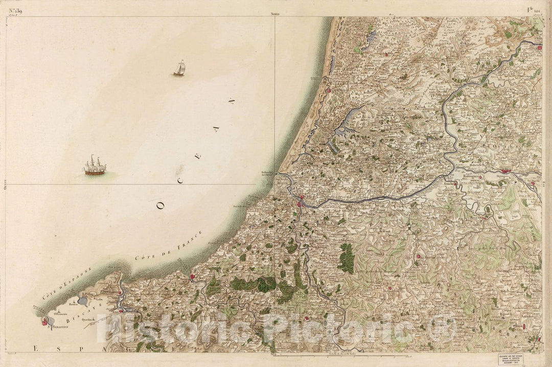 Historic 1756 Map - Carte de France - Image 144 of Copy 2