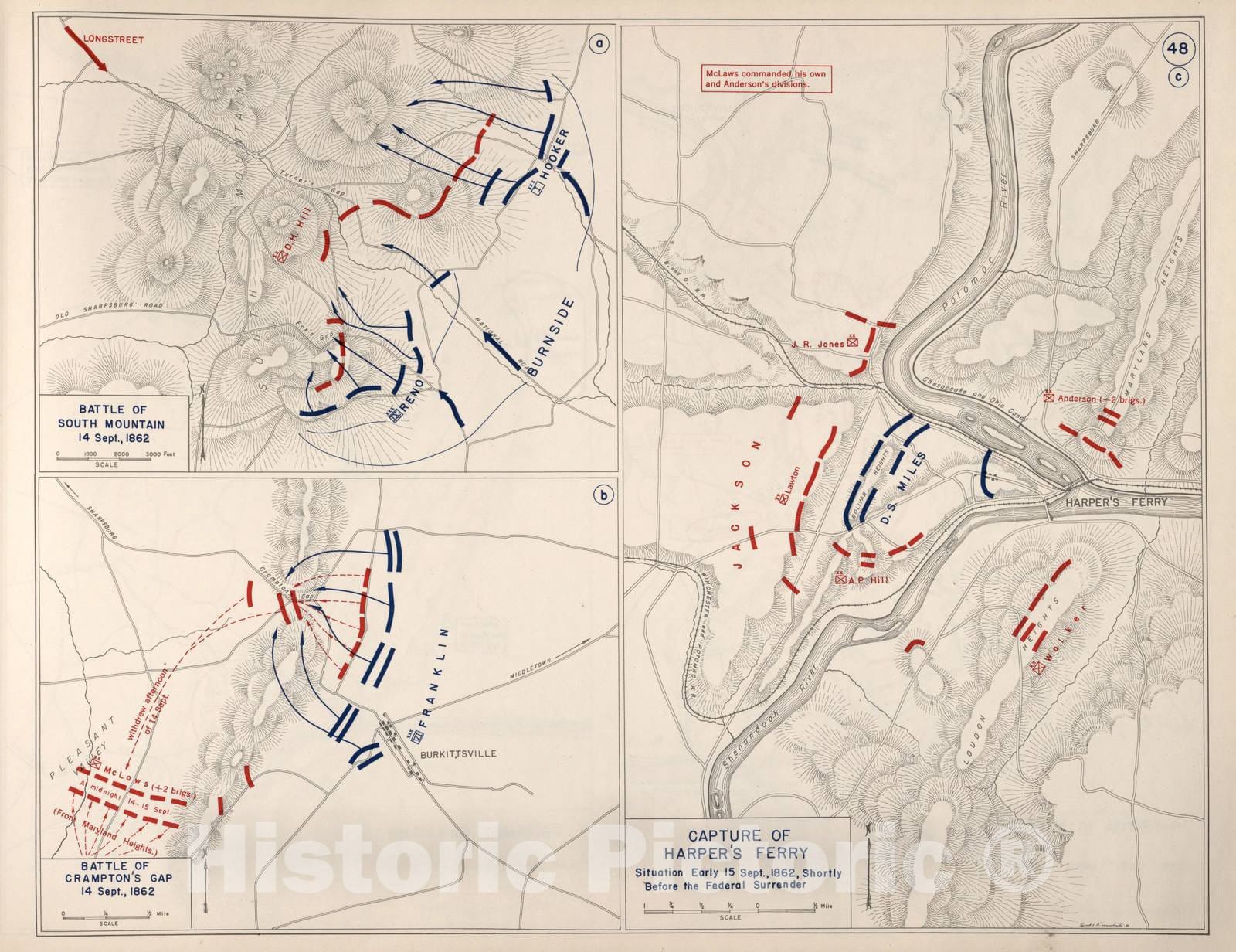 Historic 1941 Map - Civil War Atlas to accompany Steele's American campaigns. - Gettysburg Campaign 5