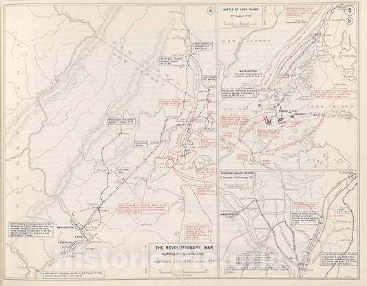 Historic 1959 Map - The West Point Atlas of American Wars - Revolutionary War - Pennsylvania and New Jersey