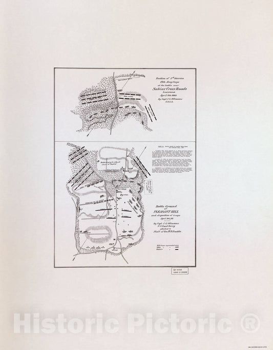 Historic 1961 Map - Selected Civil War maps - Battle Ground of Sabine Cross Roads and Pleasant Hill, 1864 - Civil War maps