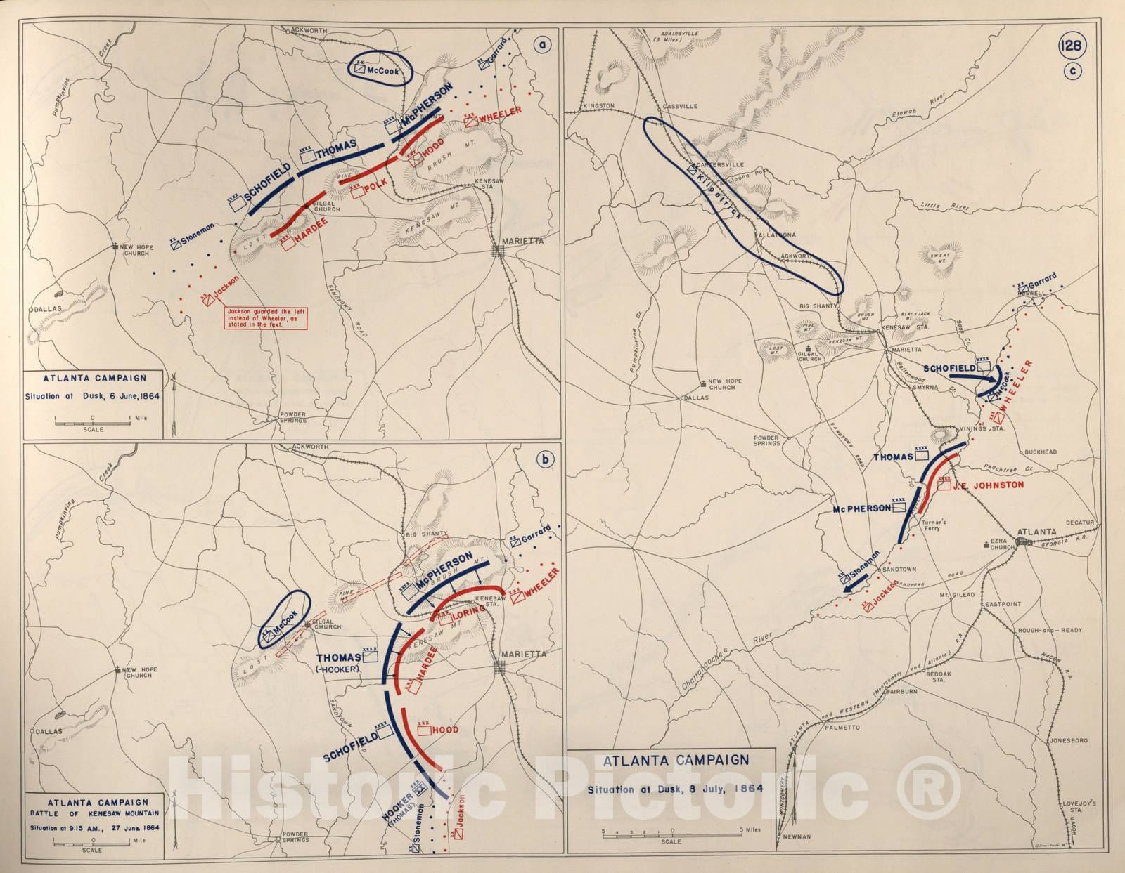 Historic 1941 Map - Civil War Atlas to accompany Steele's American campaigns. - Gettysburg Campaign 5