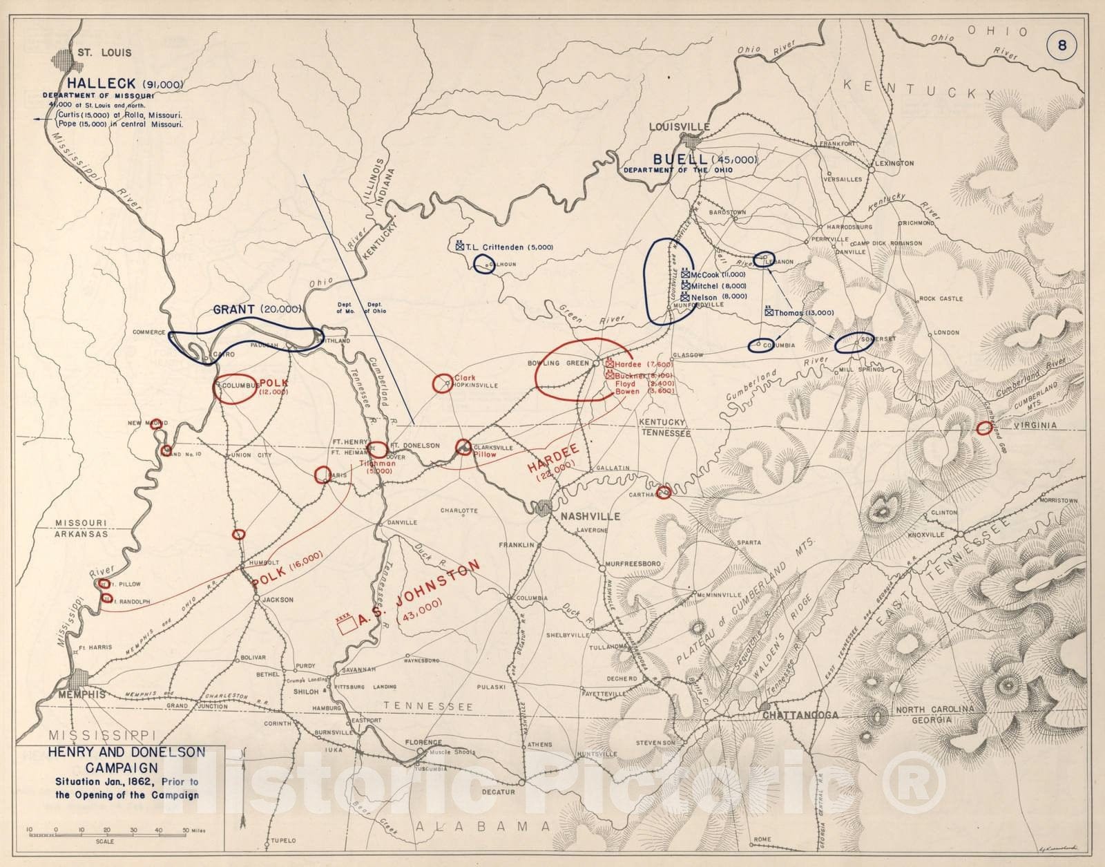 Historic 1941 Map - Civil War Atlas to accompany Steele's American campaigns. - Gettysburg Campaign 5