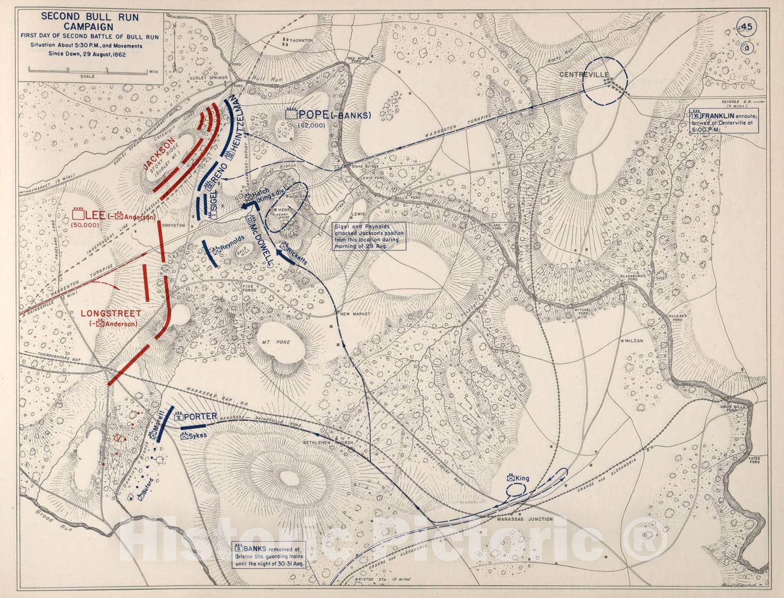 Historic 1941 Map - Civil War Atlas to accompany Steele's American campaigns. - Gettysburg Campaign 5