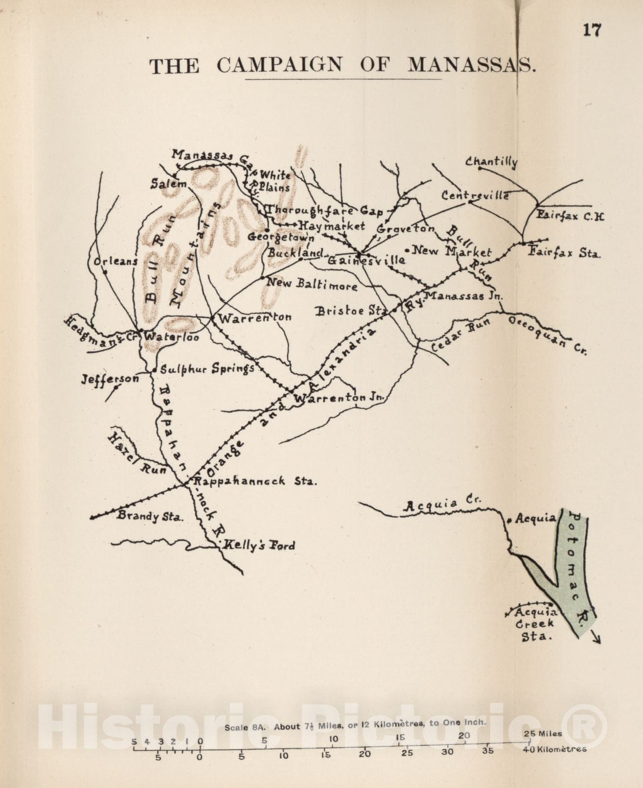 Historic 1910 Map - The American Civil War-maps. - Campaign of Manassas 2