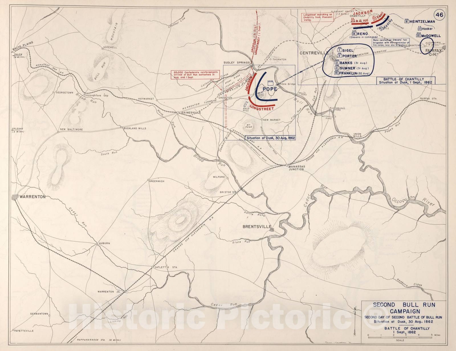 Historic 1941 Map - Civil War Atlas to accompany Steele's American campaigns. - Gettysburg Campaign 5