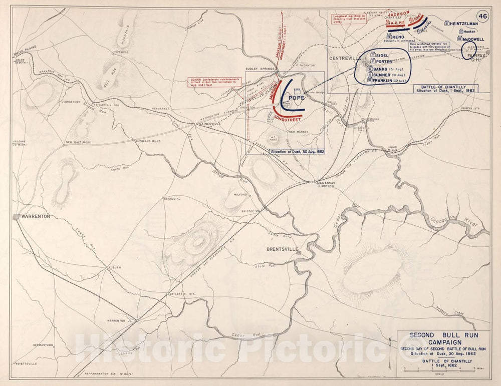 Historic 1941 Map - Civil War Atlas to accompany Steele's American campaigns. - Gettysburg Campaign 5