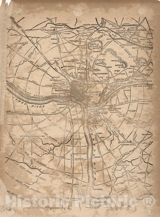 Historic 1862 Map - Civil War Proof maps : United States