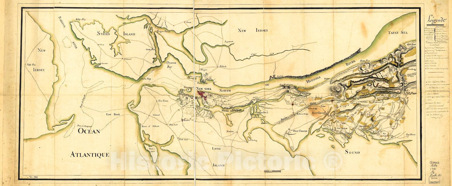 Historic 1781 Map - Position du Camp de l'armÃ©e combinÃ©e a Philipsburg du 6 juillet au 19 aoust.