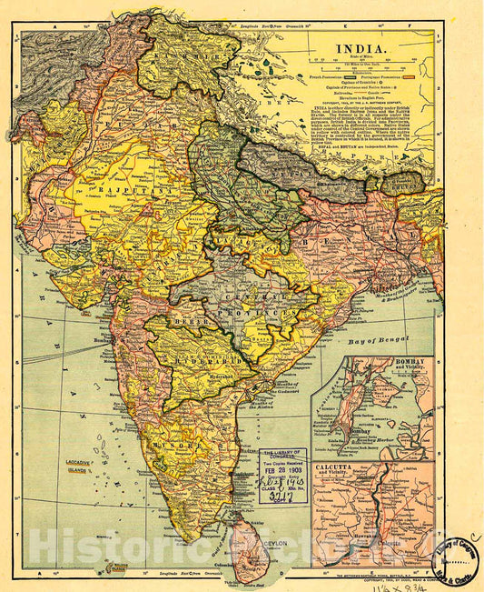 Historic 1903 Map - India.