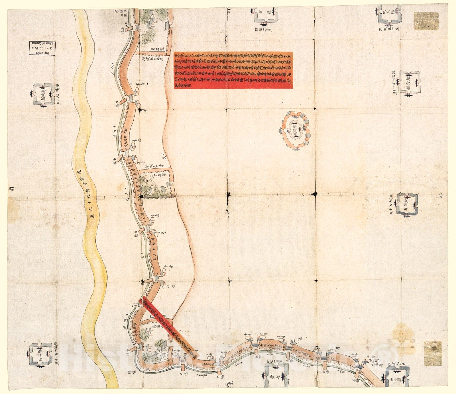 Historic 1855 Map - Caozhou Fu Shan Xian nan di Dong hao tu.