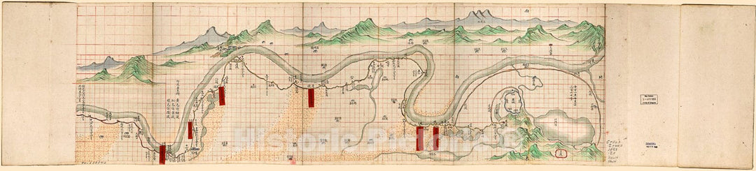 Historic 1859 Map - Zhongxiang Xian bu di shi ba gong Quan tu.