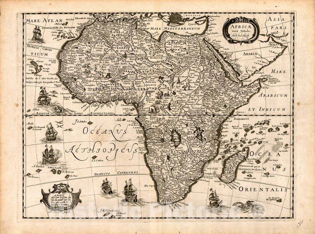 Historic 1640 Map - Africae nova Tabula