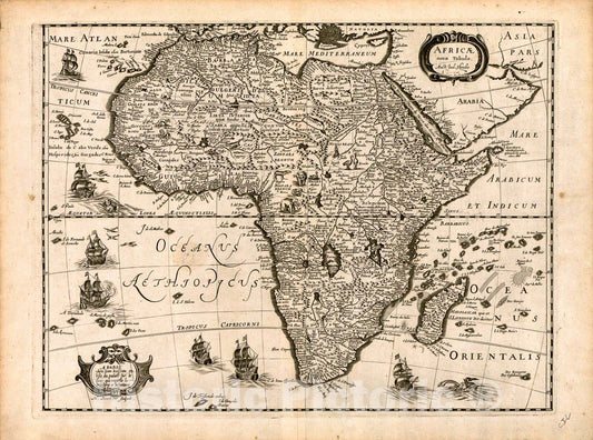 Historic 1640 Map - Africae nova Tabula