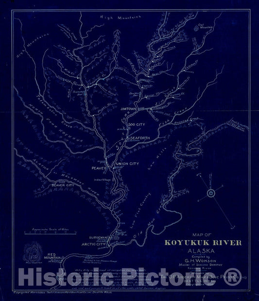 Historic 1899 Map - Map of Koyukuk River, Alaska