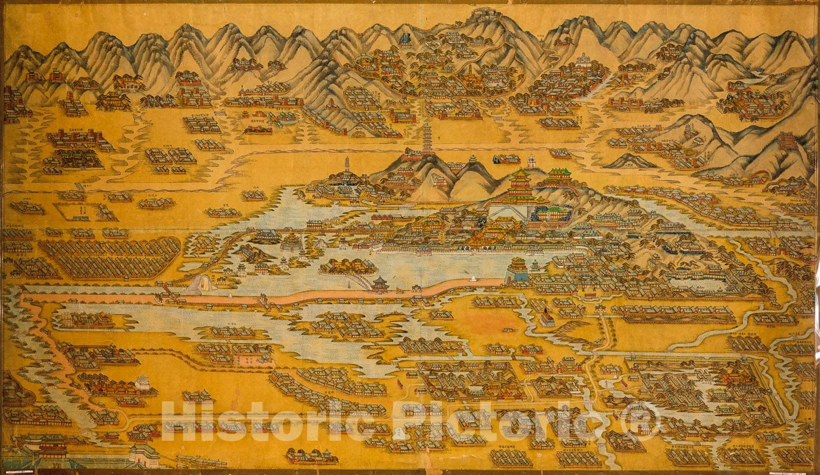 Historic 1888 Map - Beijing Yi he Yuan he ba qi Bing Ying