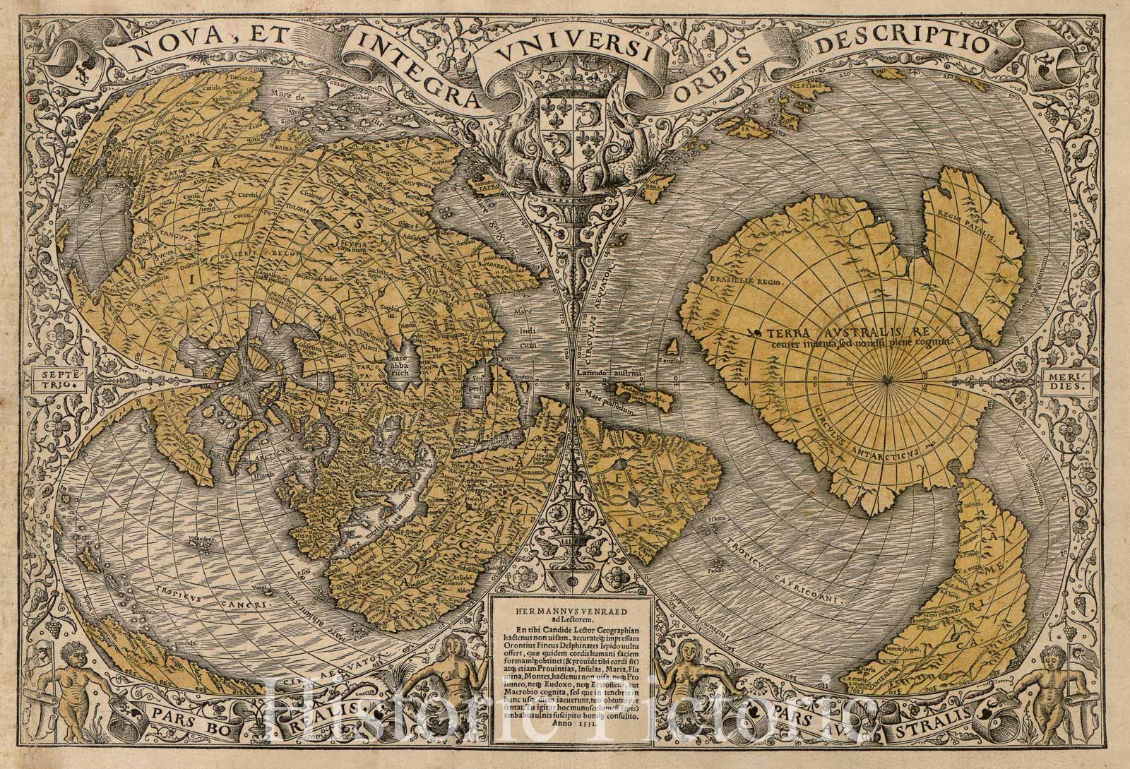 Historic 1531 Map - Noua, et Integra uniuersi orbis descriptio