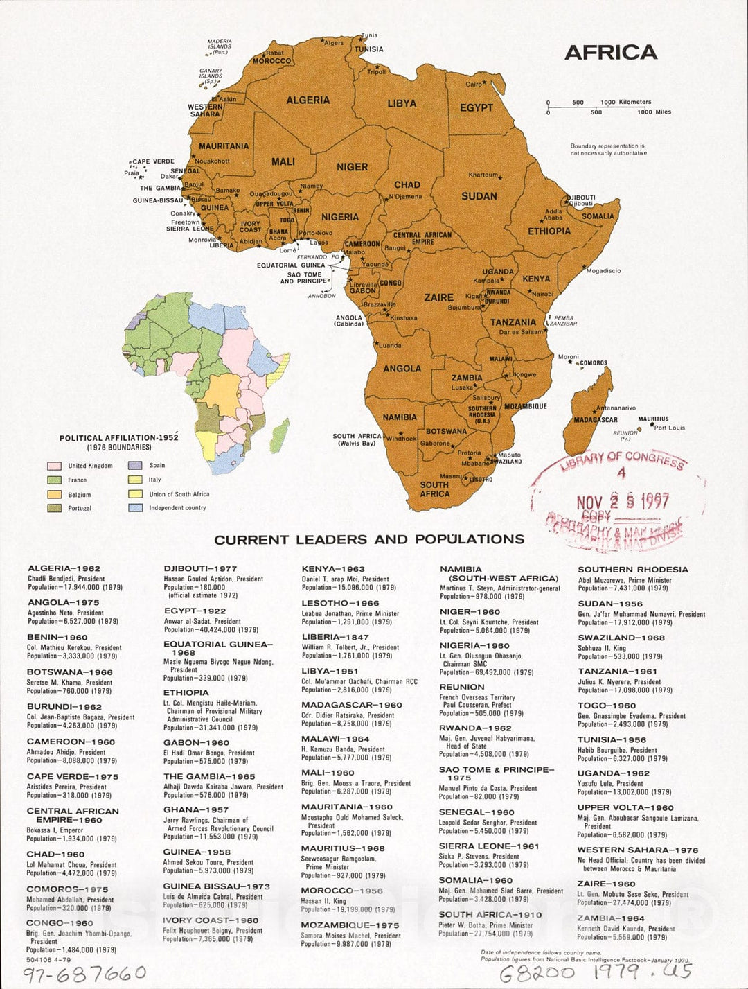 Historic 1979 Map - Africa.