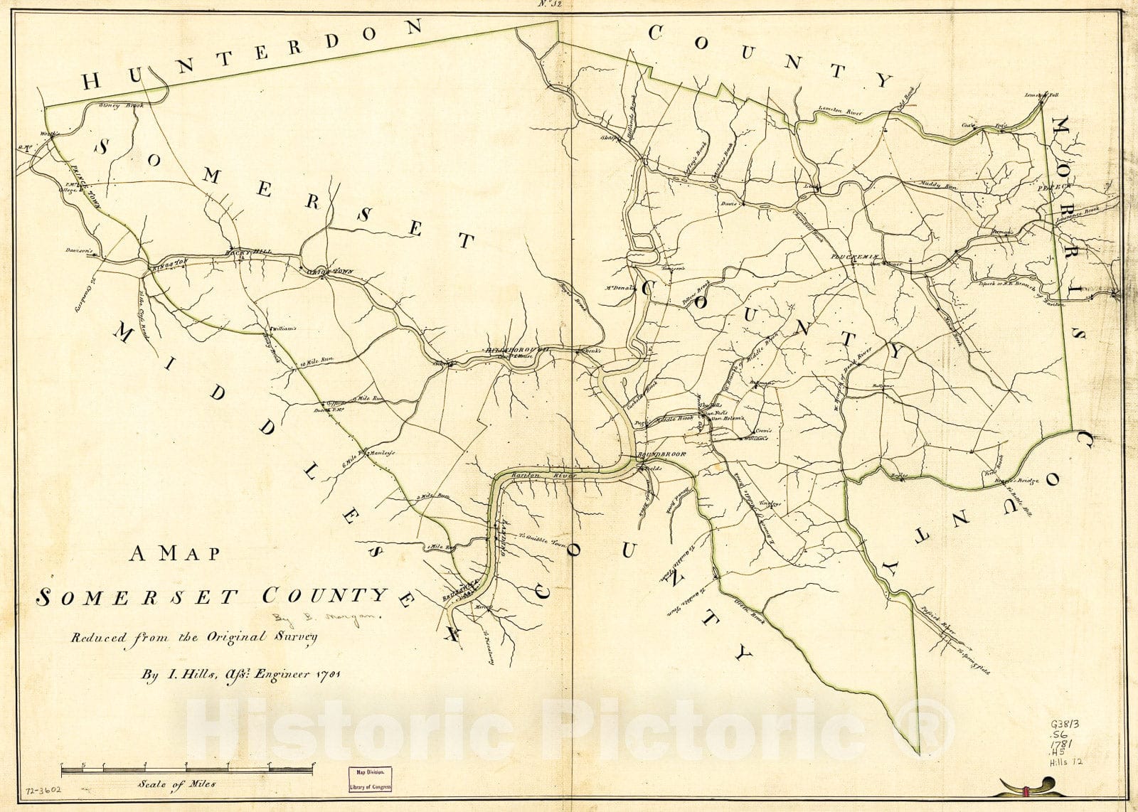 Historic 1781 Map - A map, Somerset County.
