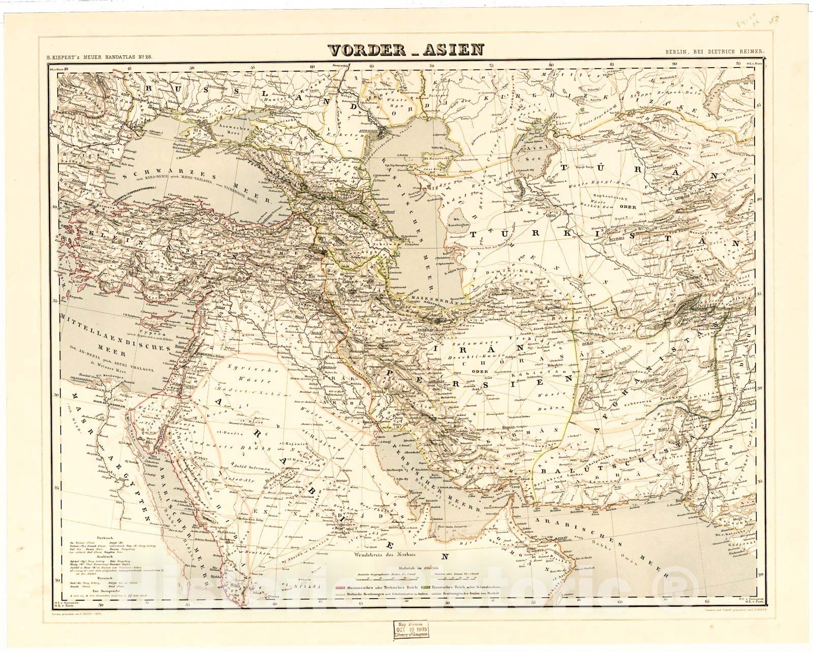 Historic 1855 Map - Vorder-Asien.