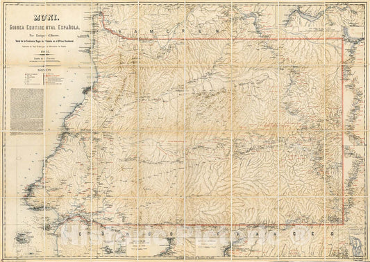 Historic 1903 Map - Muni : Guinea Continental Espaola