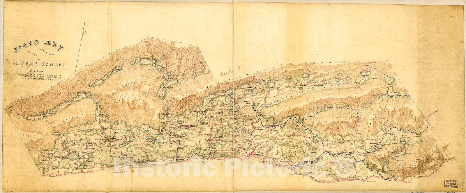 Historic 1860 Map - Field map of The North Part of Wythe County