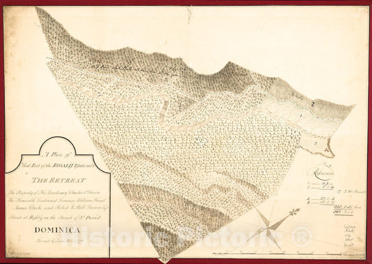 Historic 1776 Map - A Plan of That Part of The Rosalij Estate call'd New-Found-Land, The Property of His Excellcy. Chas. O'Harra, The Hon. Lt. Gov. Wm. Stuart, James Clarke