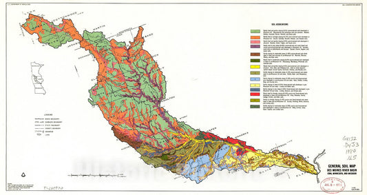 Historic 1980 Map - General Soil map, Des Moines River Basin, Iowa, Minnesota, and Missouri