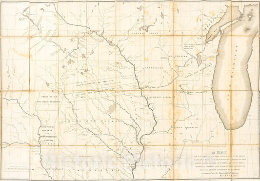 Historic 1836 Map - A map of a Portion of The Indian Country Lying East and west of The Mississippi River to The Forty Sixth Degree of North Latitude from Personal Observation