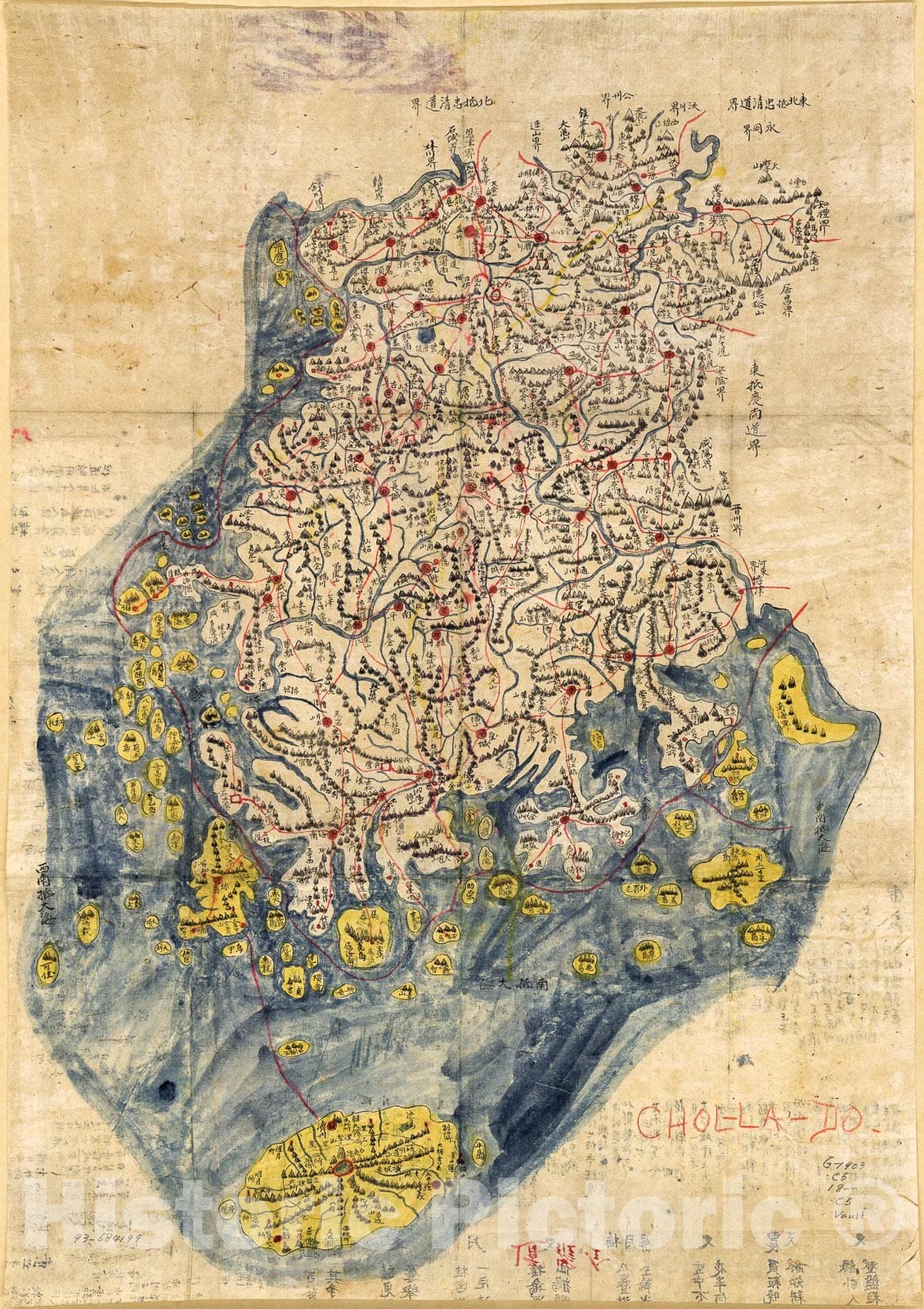 Historic 1800 Map - Chlla-namdo, Chlla-pukto chndo