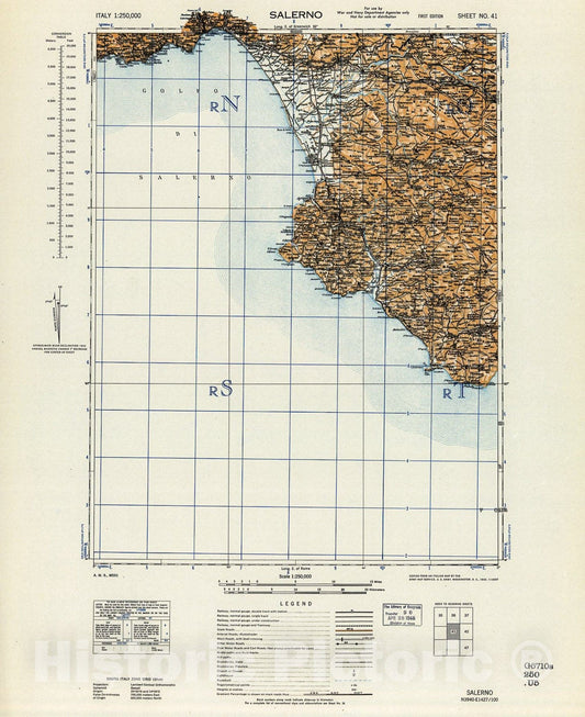 Historic 1942 Map - Italy 1:250,000.