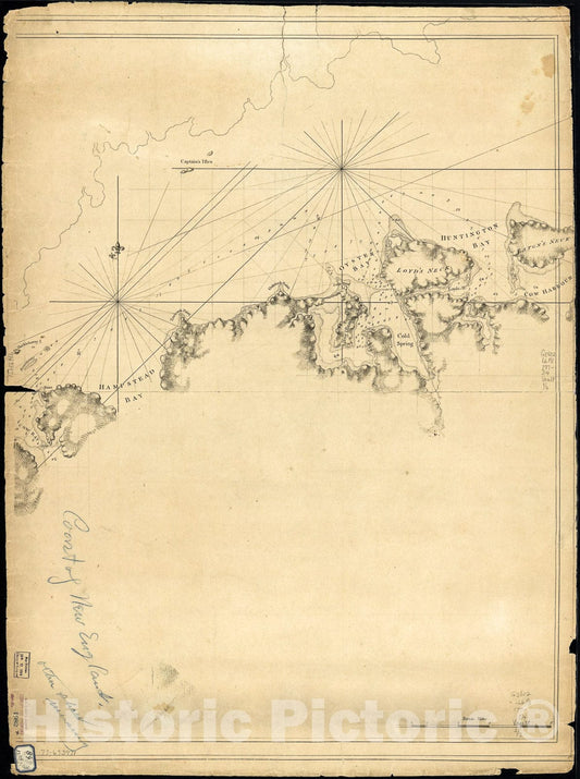 Historic 1770 Map - A Chart of New York Island & North River: East River, Passage Through Hell Gate, Flushing Bay, Hampstead Bay, Oyster, Huntington Bay,