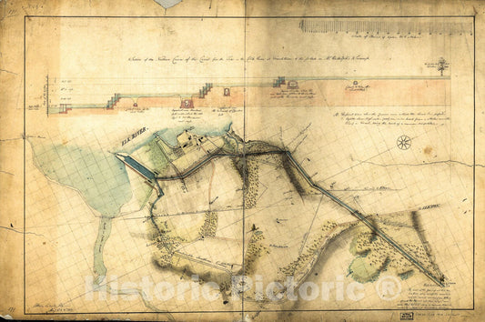 Historic 1803 Map - Section of The Northern Course of The Canal from The Tide in The Elk River at Frenchtown to The Forked Oak in Mr. Rudulph's Swamp