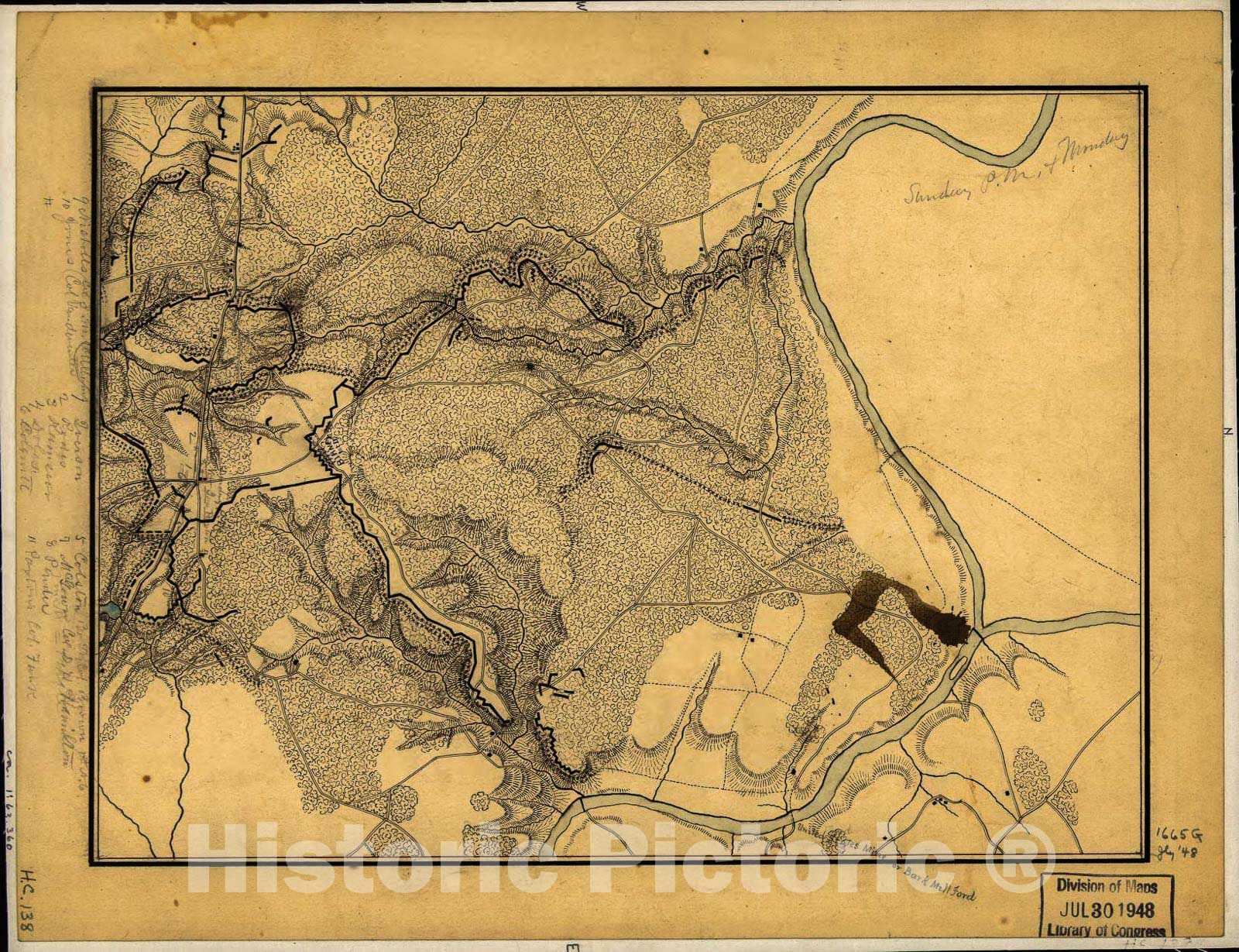Historic 1863 Map - Map of Chancellorsville Battlefield, May 3-4, 1863