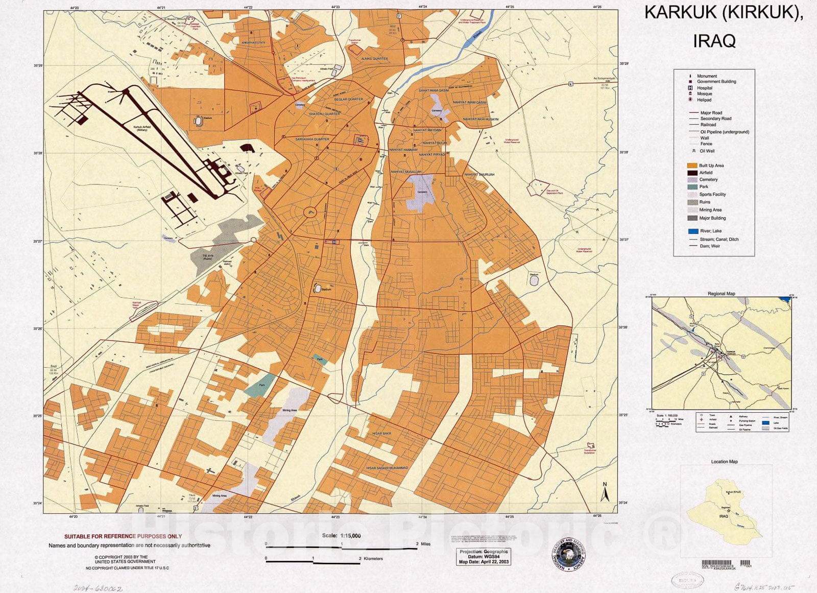 Historic 2003 Map - Karkuk (Kirkuk), Iraq