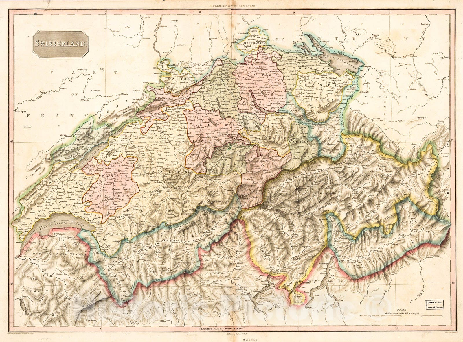 Historic 1818 Map - Swisserland