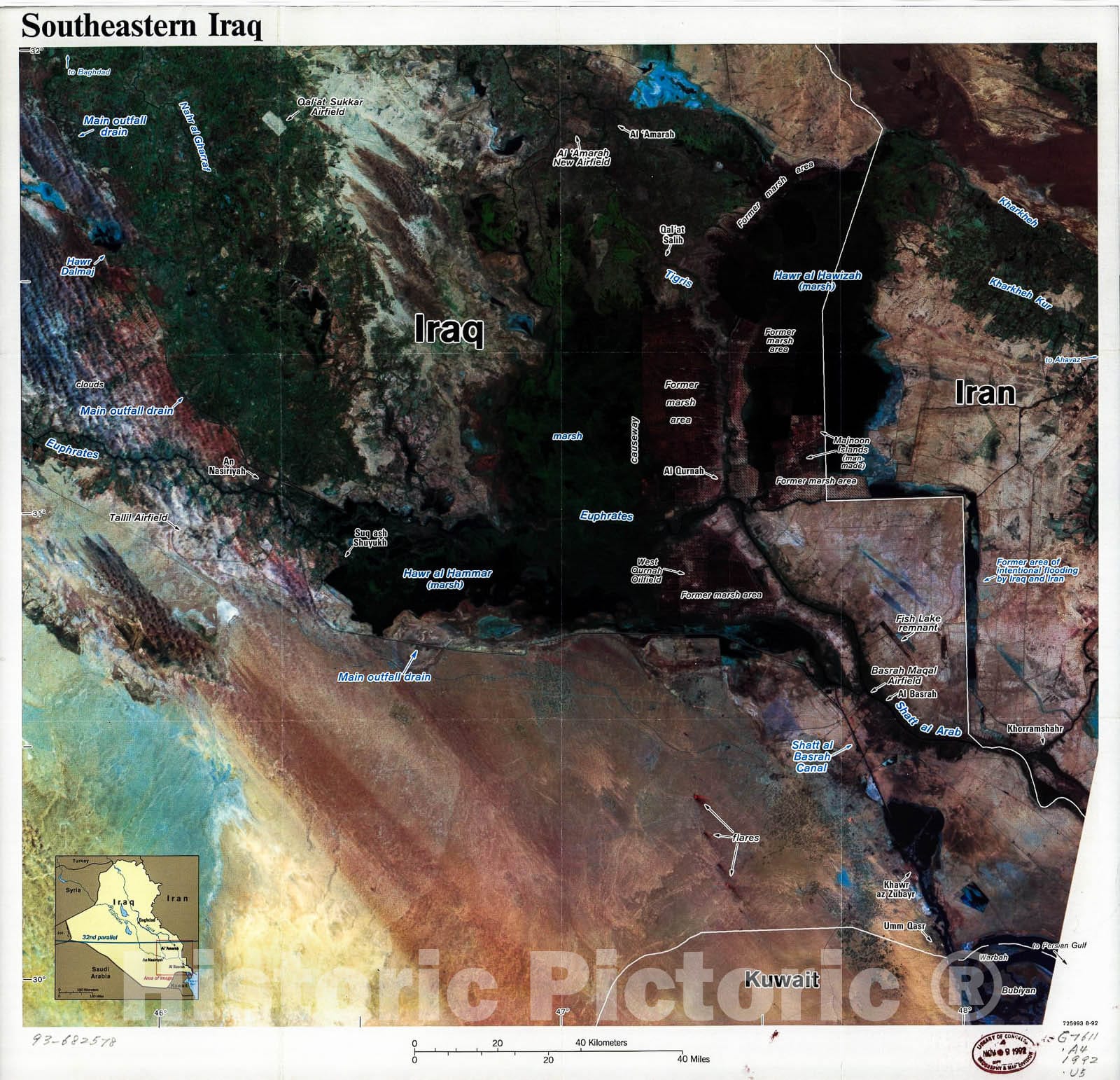 Historic 1992 Map - Southeastern Iraq.
