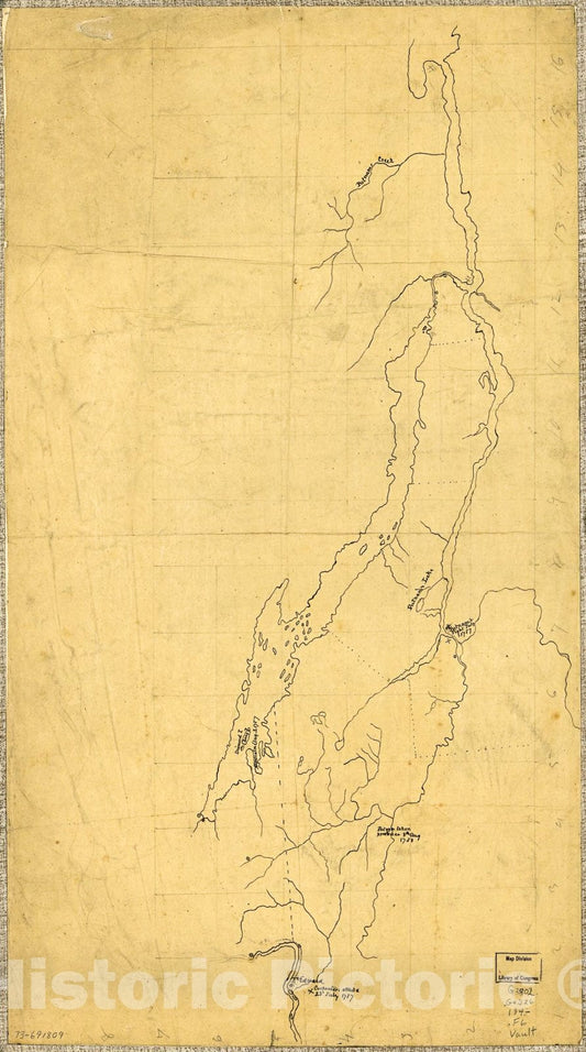 Historic 1840 Map - Fort Edward to Putnam's Creek, incidents of The French War.