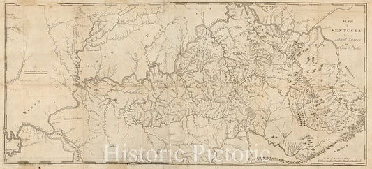 Historic 1793 Map - A map of Kentucky from Actual Survey