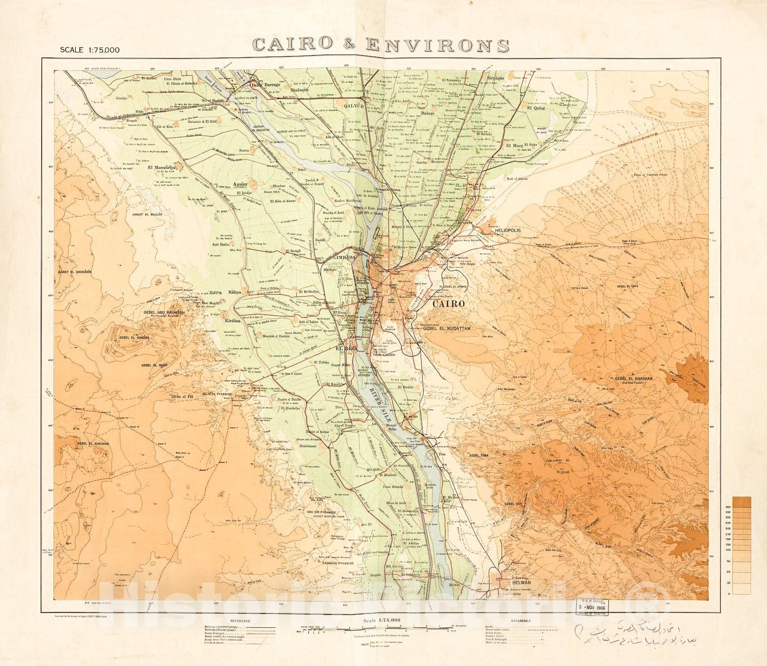 Historic 1925 Map - Cairo & Environs.