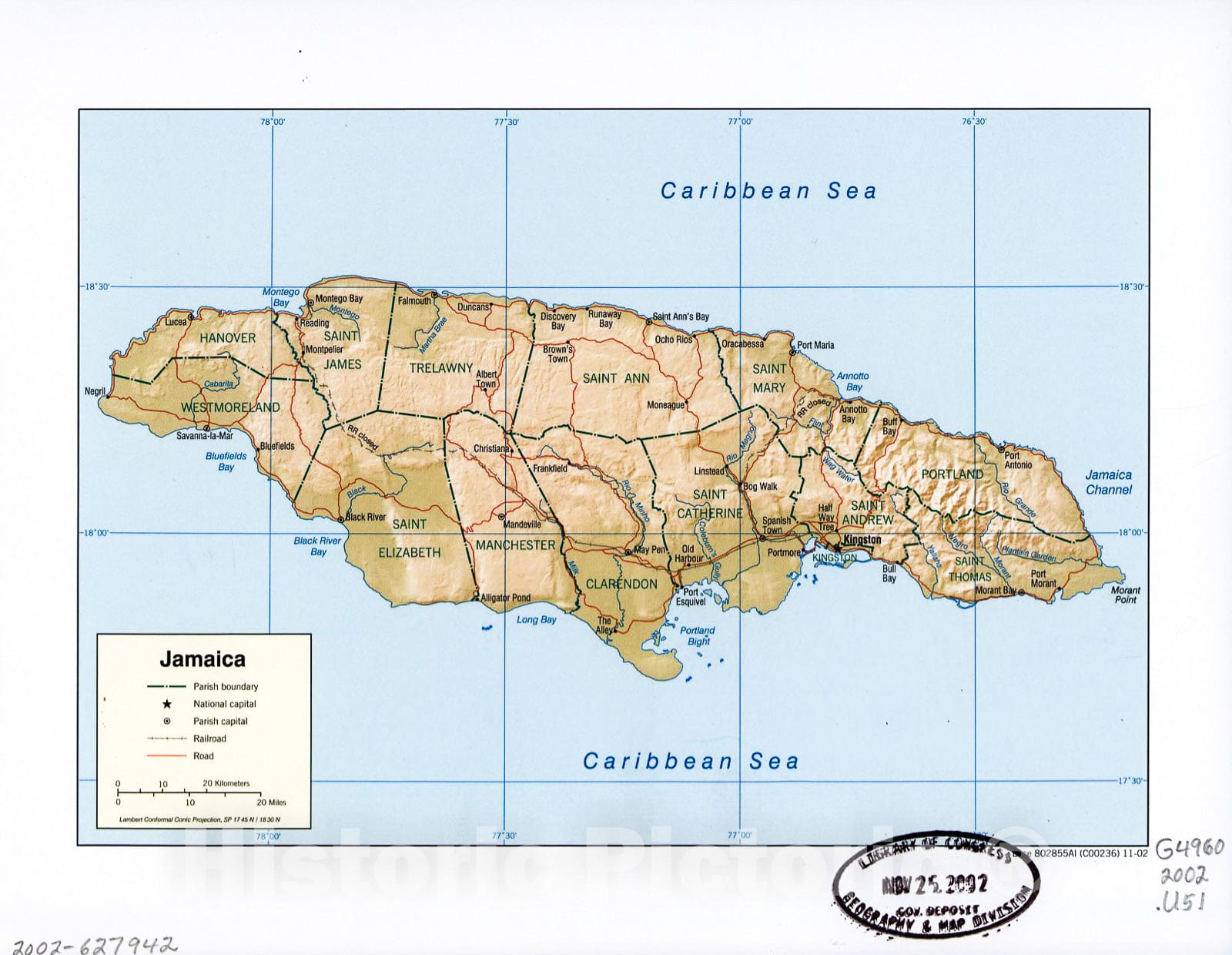 Historic 2002 Map - Jamaica.
