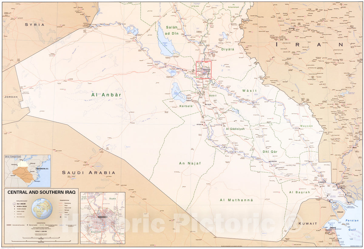 Historic 2004 Map - Central and Southern Iraq. 3